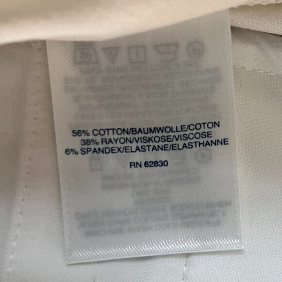 Lands End Mid Rise Slim Leg Ankle White Pants Sz 2P - Picture 7 of 10